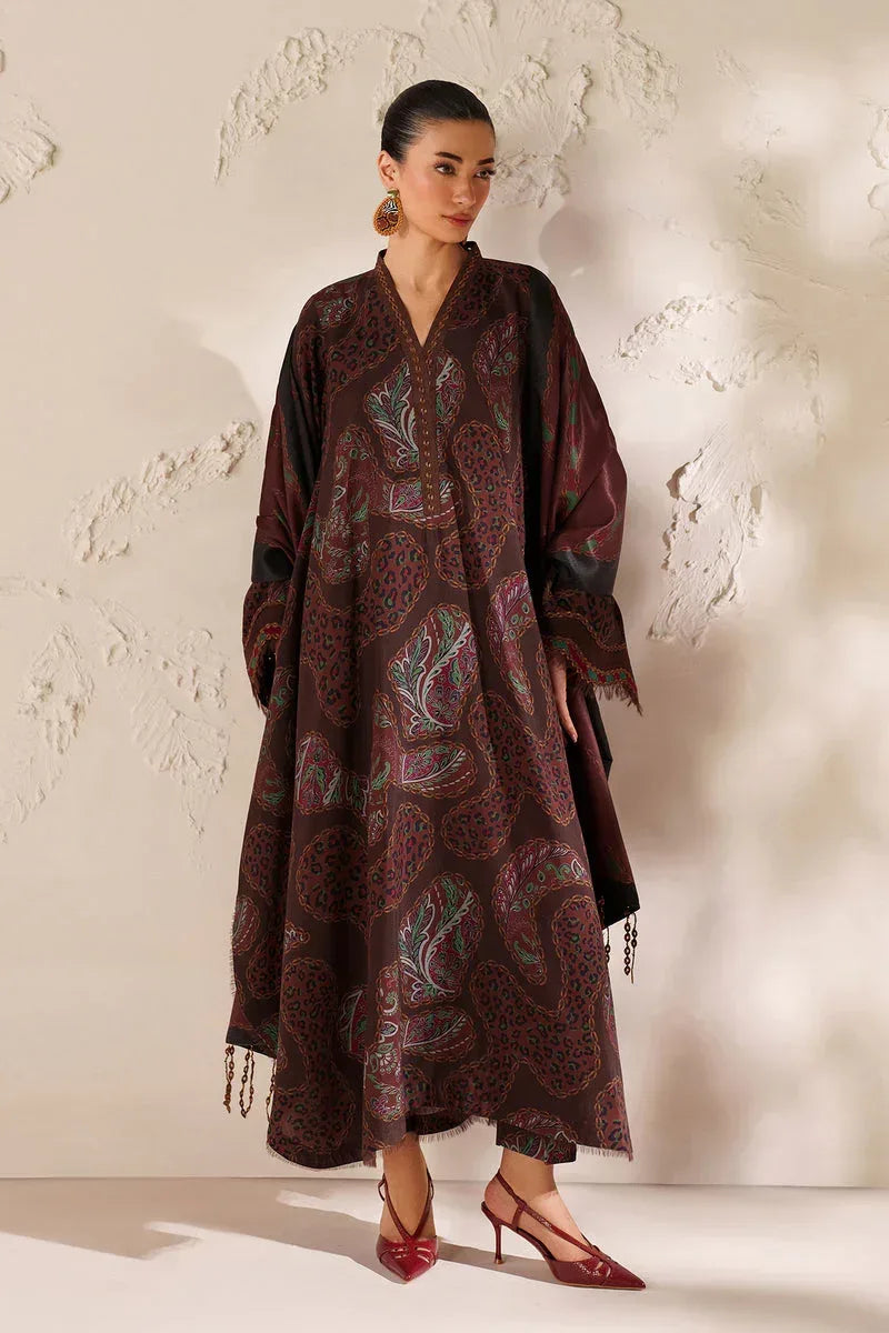 BAROQUE LINEN PRINTED UNSTICHED 3PC