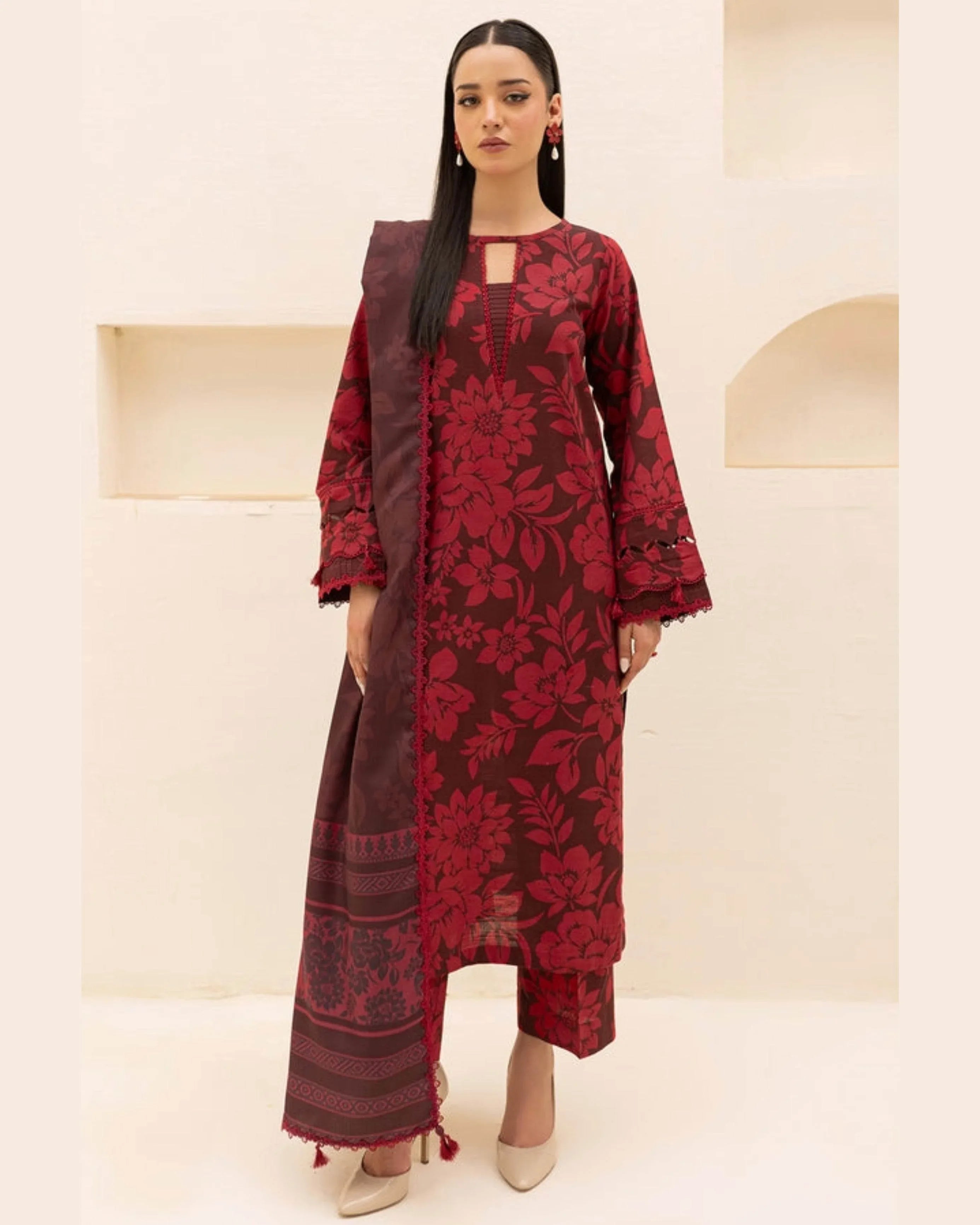 BAROQUE LAWN PRINTED UNSTICH 3PC