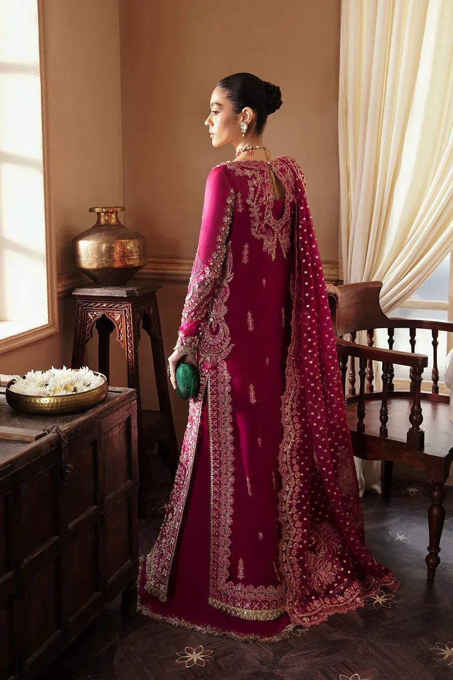 SORAYA ORGANZA UNSTITCHED EMB RAIZEL SUIT