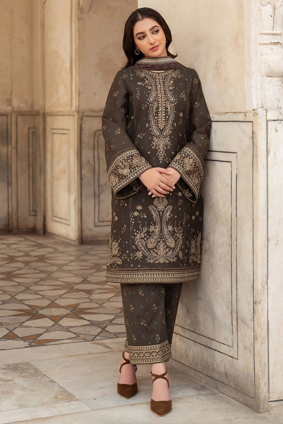 JAZMIN DHANAK LUXURY UNSTITCHED EMB 3PC