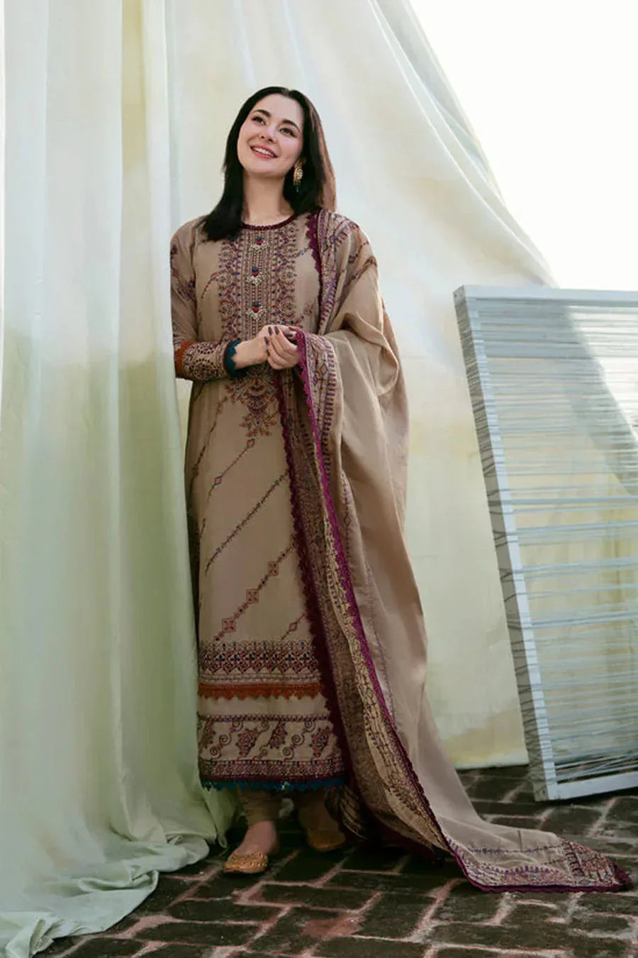 FLORENT DHANAK LUXURY UNSTITCHED EMB 3PC