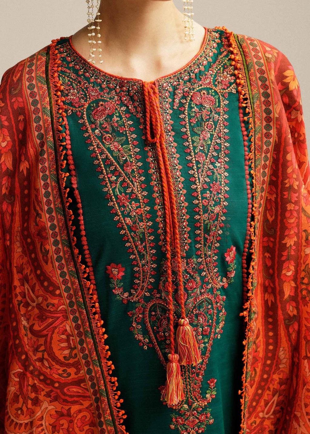 HUSSAIN REHAR DHANAK UNSTITCHED EMB 3PC