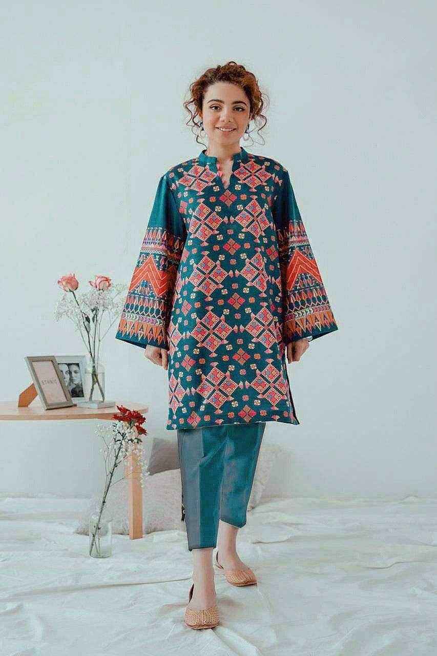 ETHNIC LAWN PREMIUM UNSTICH EMB 2PC