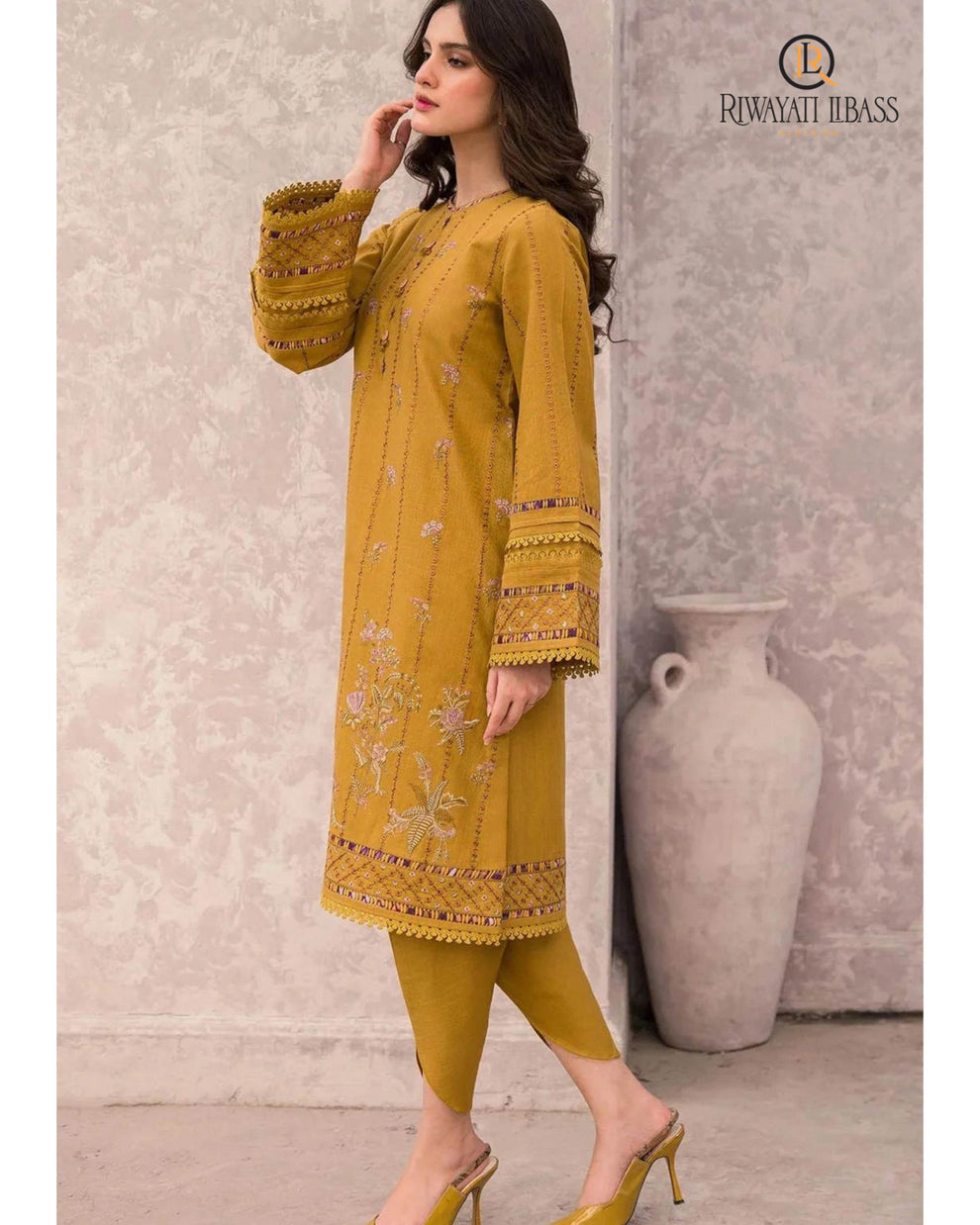 JAZMIN | DHANAK UNSTITCHED EMB | 3PC