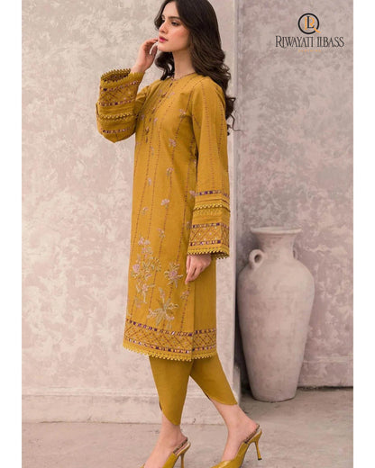 JAZMIN | DHANAK UNSTITCHED EMB | 3PC