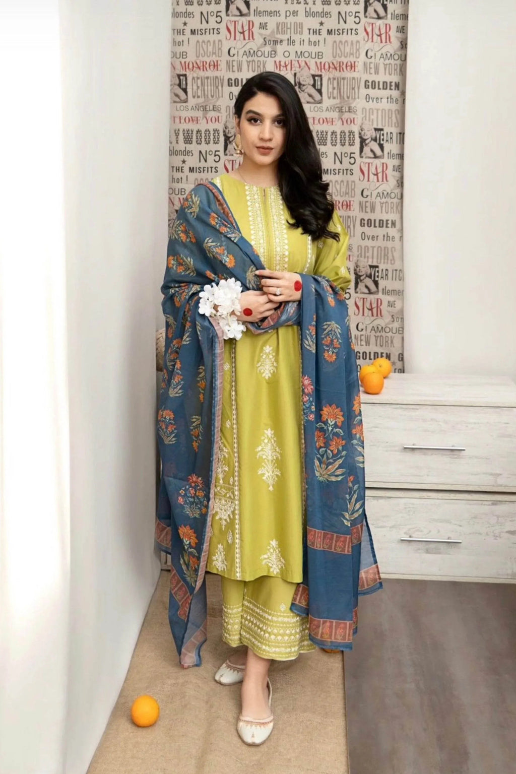 ASLING DHANAK UNSTITCHED EMB 3PC