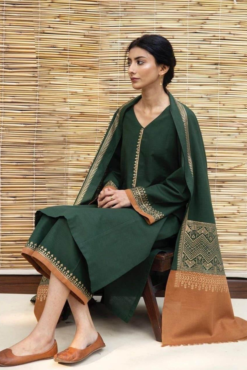 ASLING DHANAK UNSTITCHED EMB 3PC