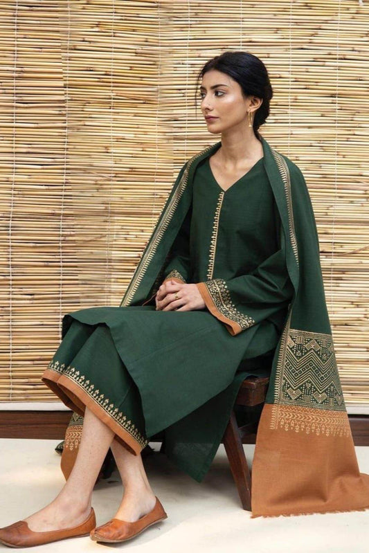 ASLING | DHANAK UNSTITCHED EMB | 3PC