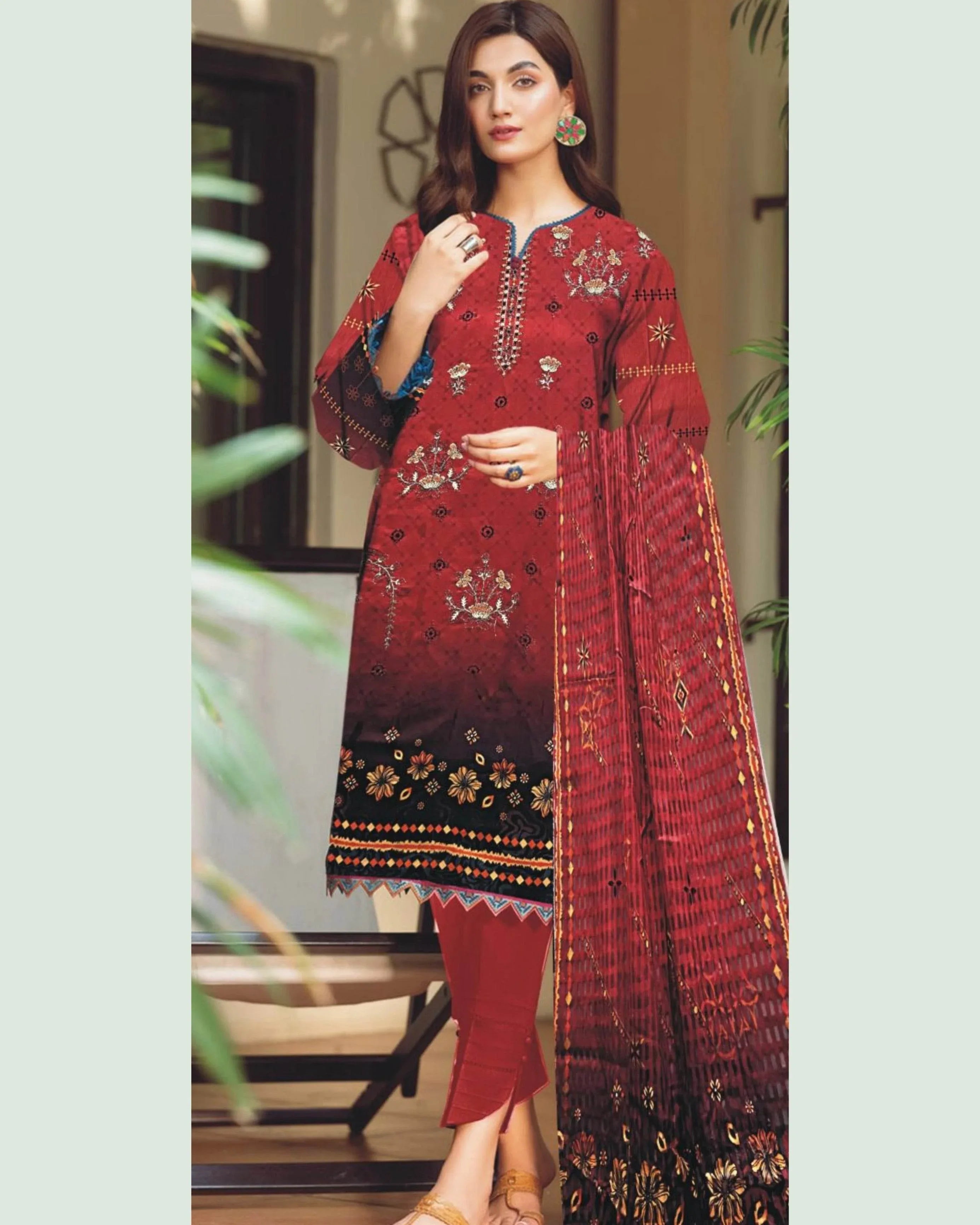 MIRAAL LAWN UNSTITCHED EMB 3PC