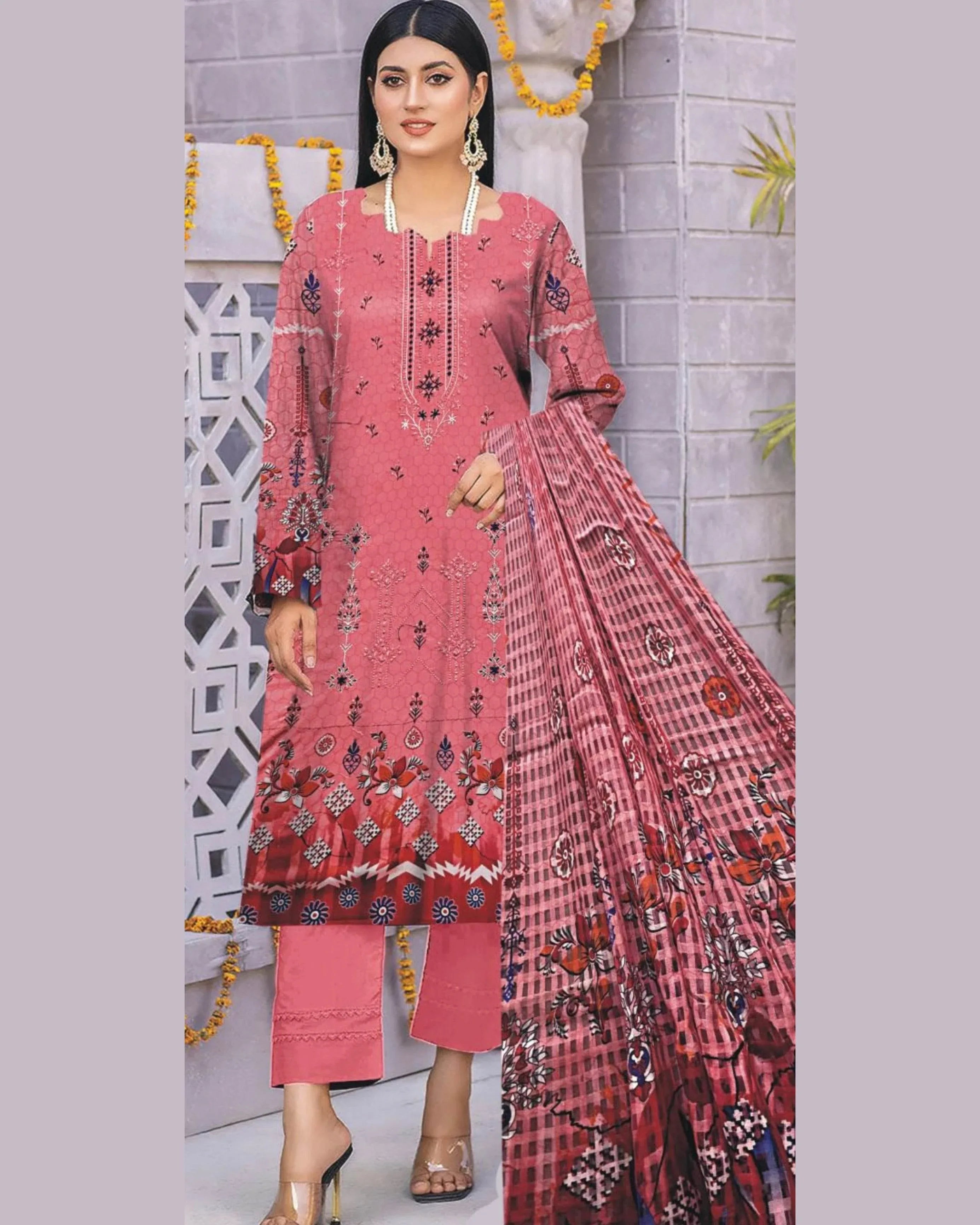 MIRAAL LAWN UNSTITCHED EMB 3PC