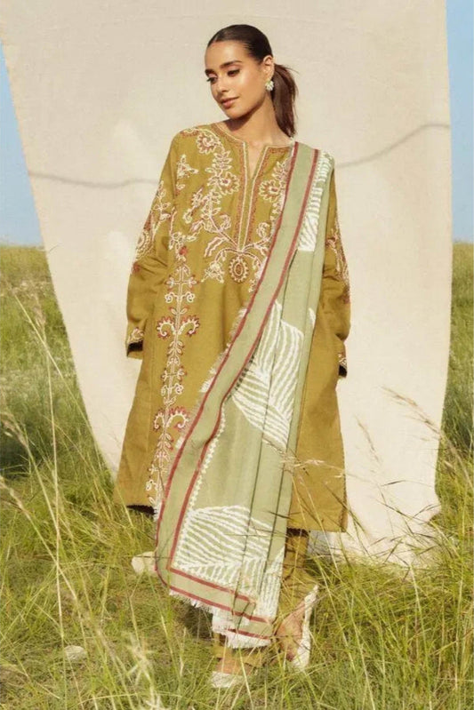 ZARA SHAHJAHAN DHANAK UNSTITCHED EMB 3PC