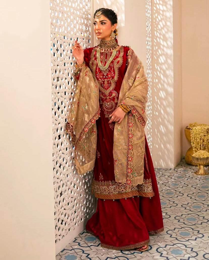 MARIA.B VELVET UNSTICHED EMB 3PC
