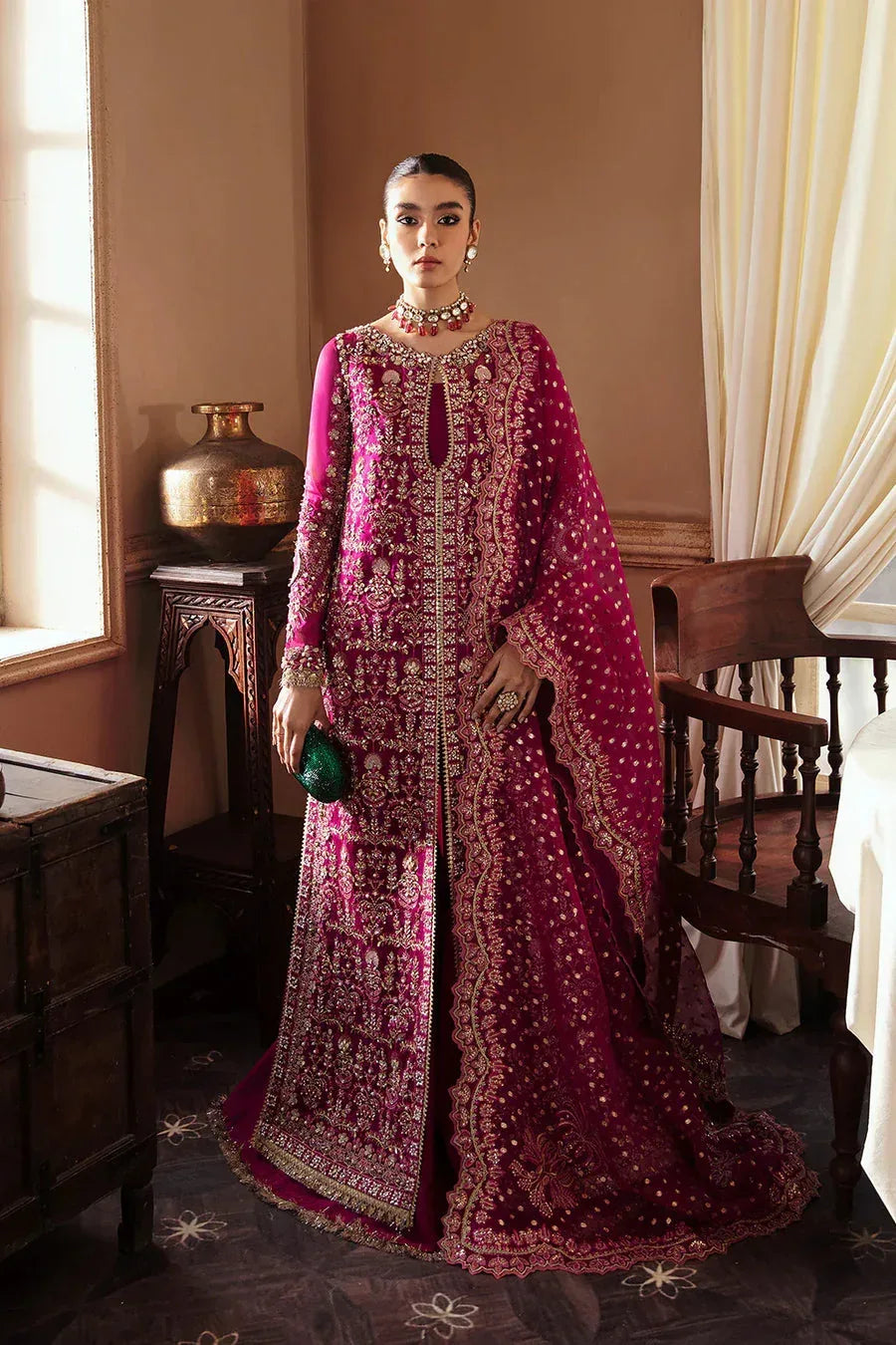 SORAYA ORGANZA UNSTITCHED EMB RAIZEL SUIT
