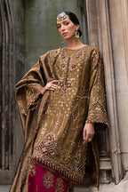 SOIRÉE RAW SILK UNSTITCHED EMB D-4 SUIT