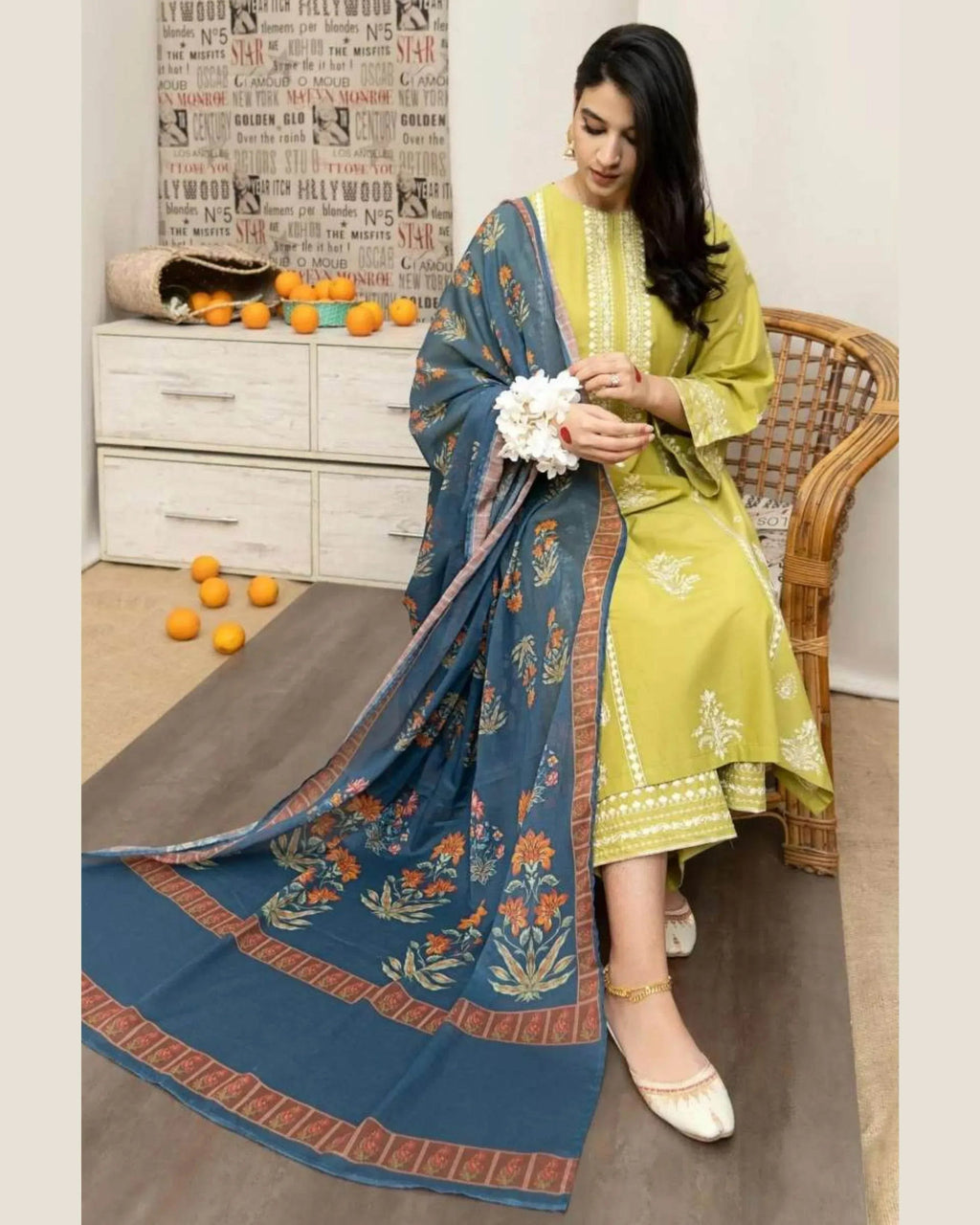 ASLING DHANAK UNSTITCHED EMB 3PC