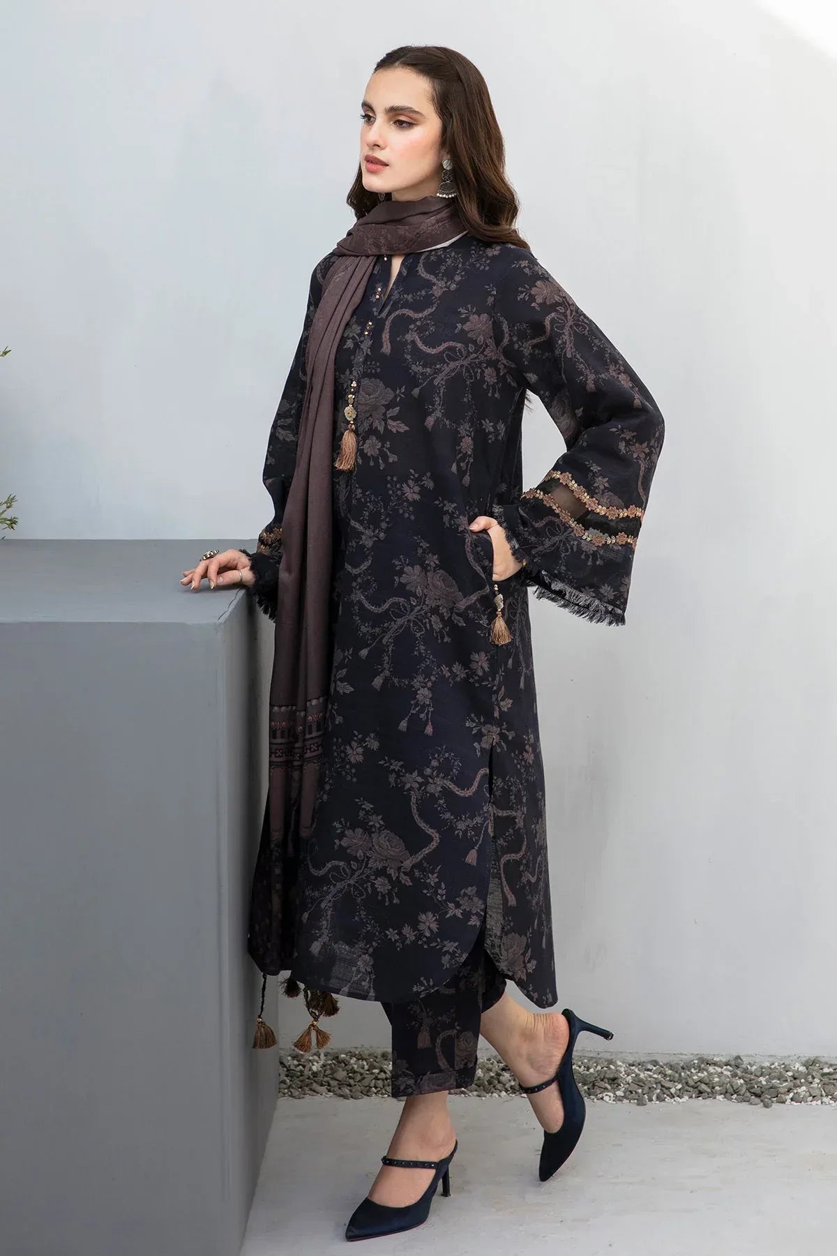 BAROQUE DHANAK PRINTED UNSTICHED 3PC