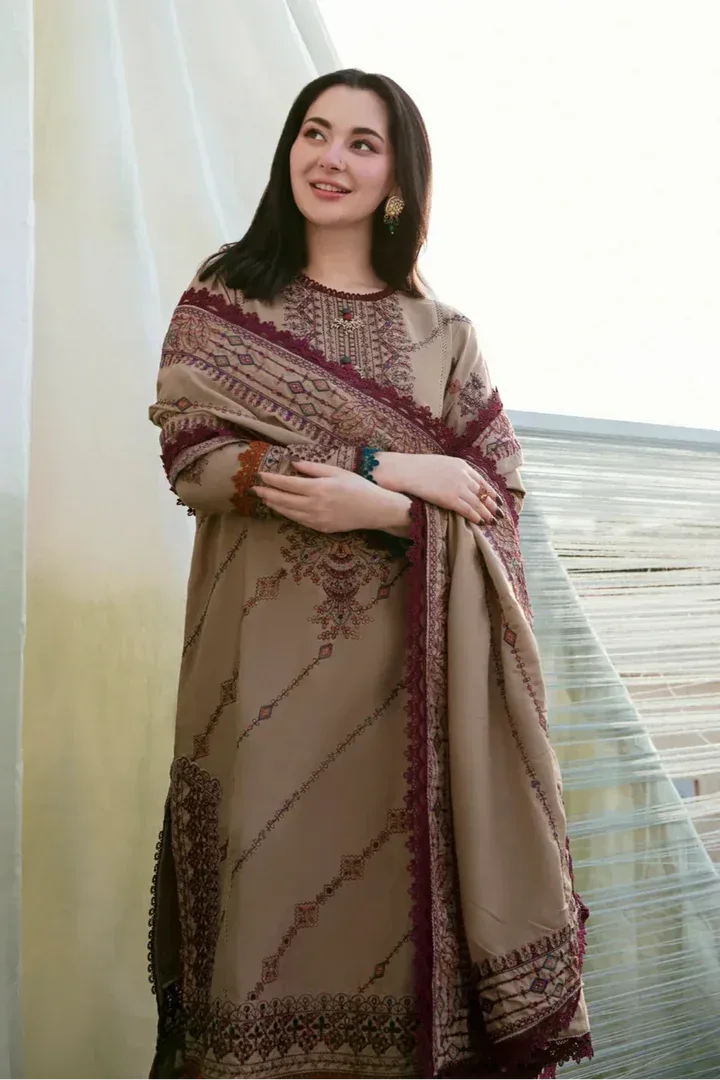 FLORENT DHANAK LUXURY UNSTITCHED EMB 3PC