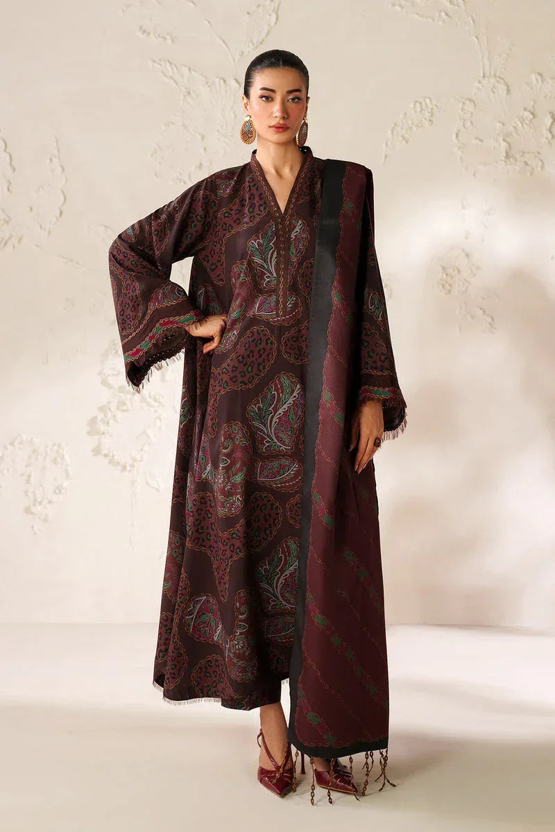 BAROQUE LINEN PRINTED UNSTICHED 3PC