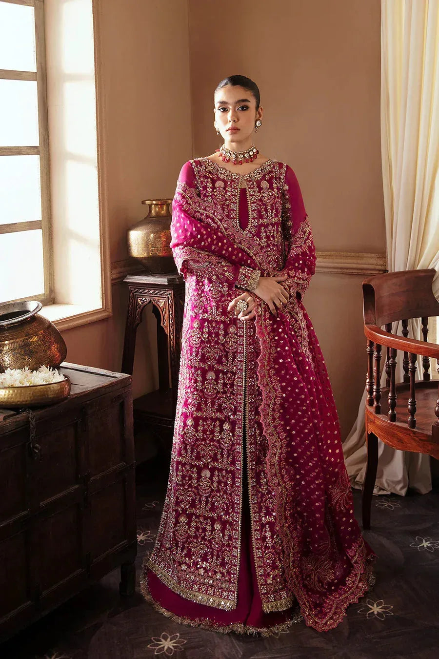 SORAYA ORGANZA UNSTITCHED EMB RAIZEL SUIT