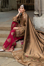 SOIRÉE RAW SILK UNSTITCHED EMB D-4 SUIT