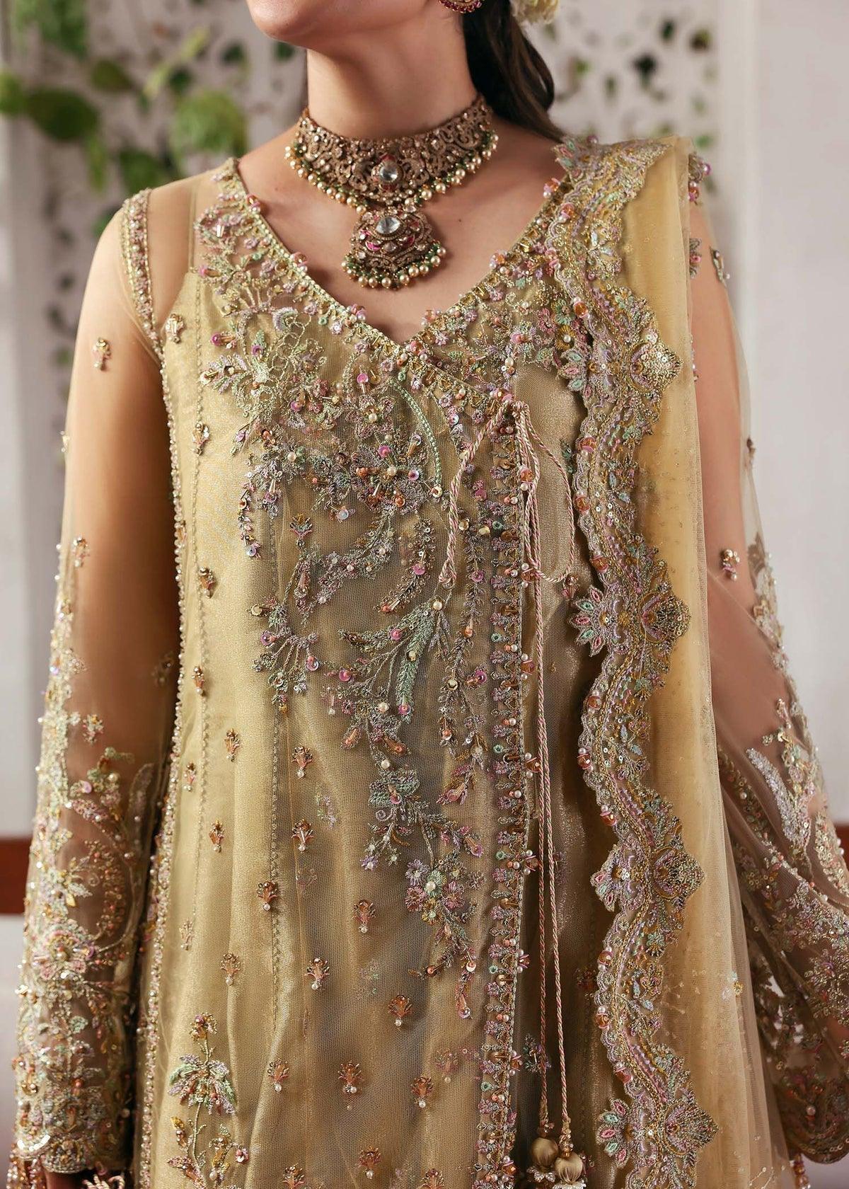 KANWAL MALIK NET UNSTITCHED EMB RUKHSAAR SUIT