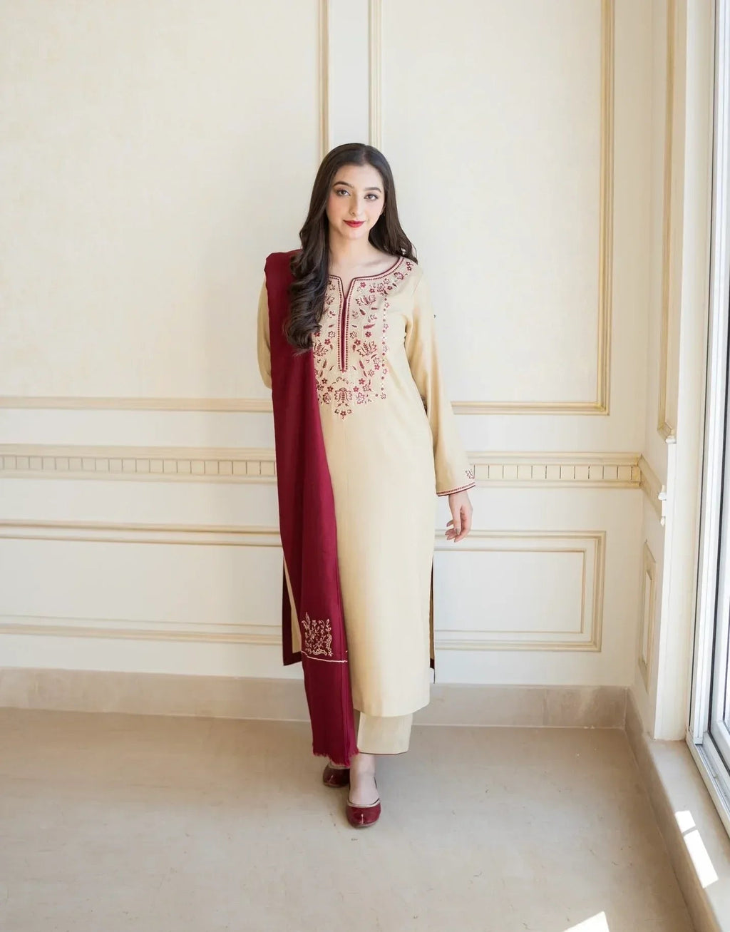 ASLING DHANAK PREMIUM UNSTITCHED EMB 3PC