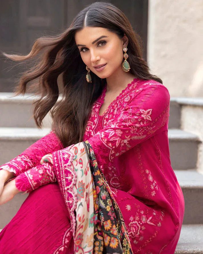 FAIZA SAQLAIN LAWN LUXURY UNSTITCHED EMB ZINNIA 3PC