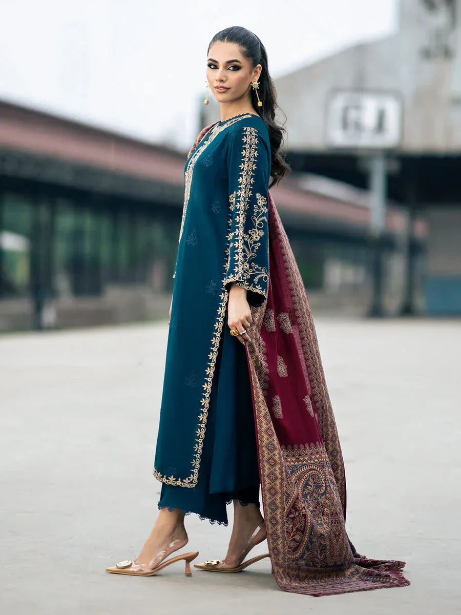 JAZMIN DHANAK LUXURY UNSTITCHED EMB 3PC