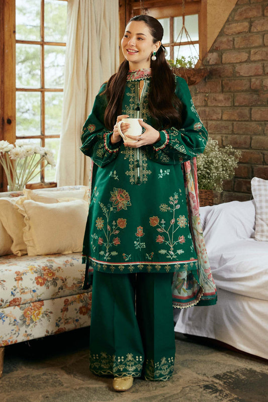 ZARA SHAHJAHAN | DHANAK UNSTITCHED EMB | 3PC