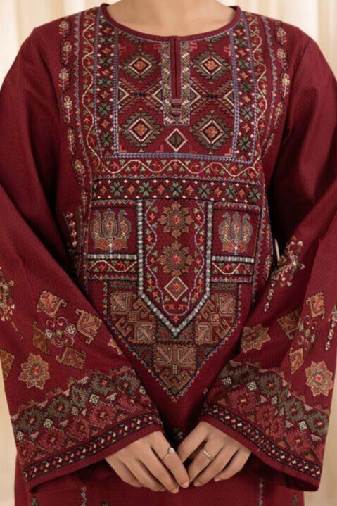 SAPPHIRE | DHANAK LUXURY UNSTITCHED EMB 3PC | DIGITAL PRINTED WOOL SHAWL