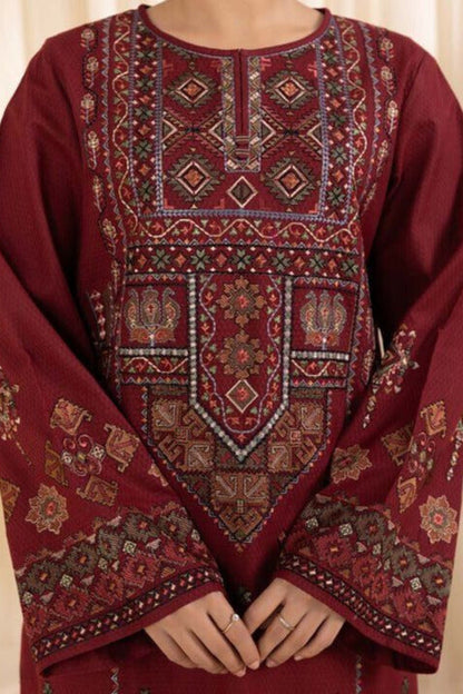 SAPPHIRE | DHANAK LUXURY UNSTITCHED EMB 3PC | DIGITAL PRINTED WOOL SHAWL