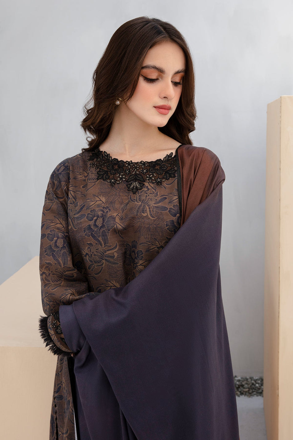 BAROQUE | DHANAK PRINTED UNSTICHED | 3PC