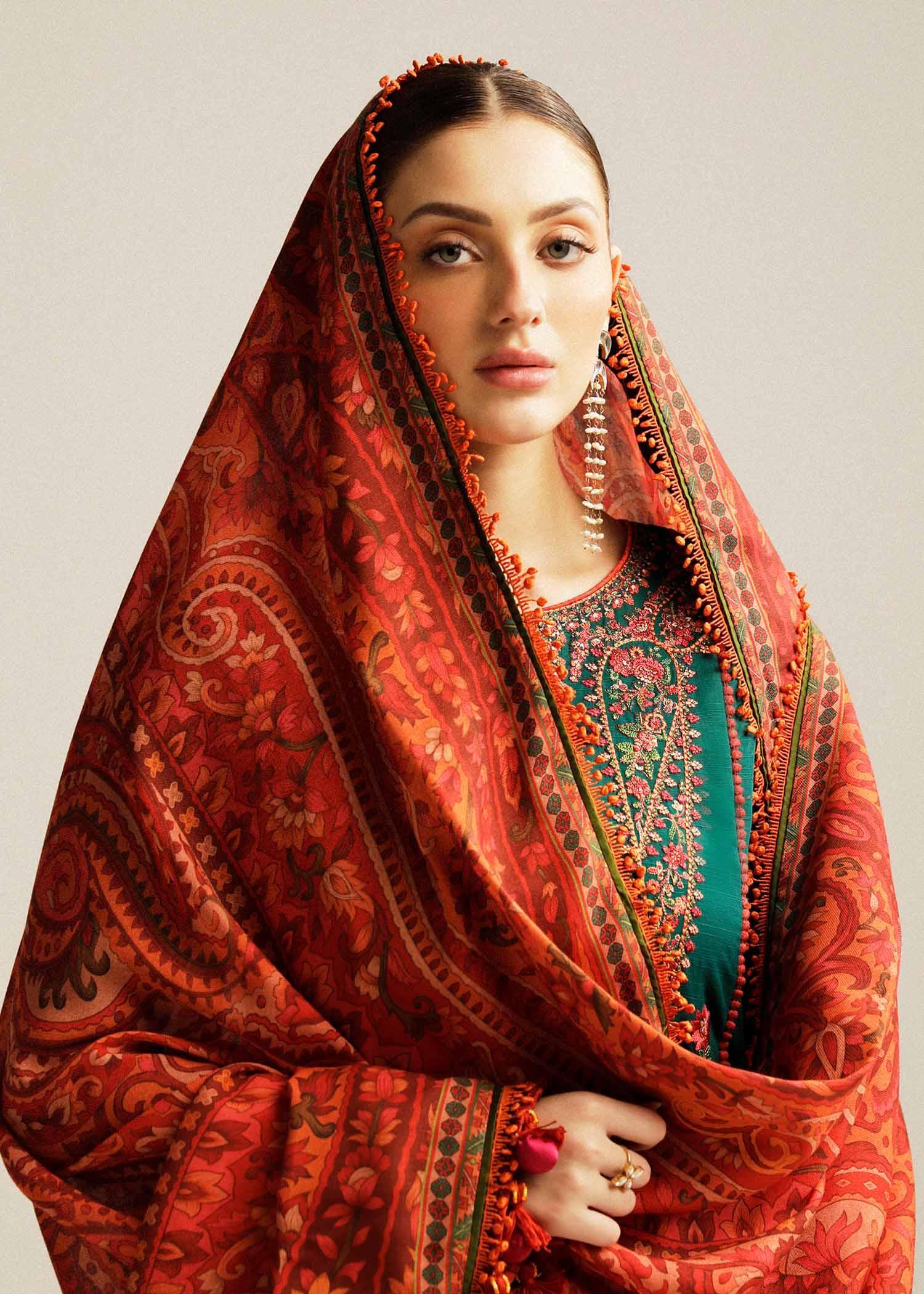 HUSSAIN REHAR DHANAK UNSTITCHED EMB 3PC
