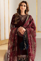 JAZMIN VELVET UNSTITCHED EMB 3PC