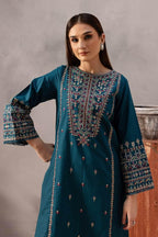 BATIK LAWN LUXURY UNSTITCHED EMB 2PC BLUE PEARL