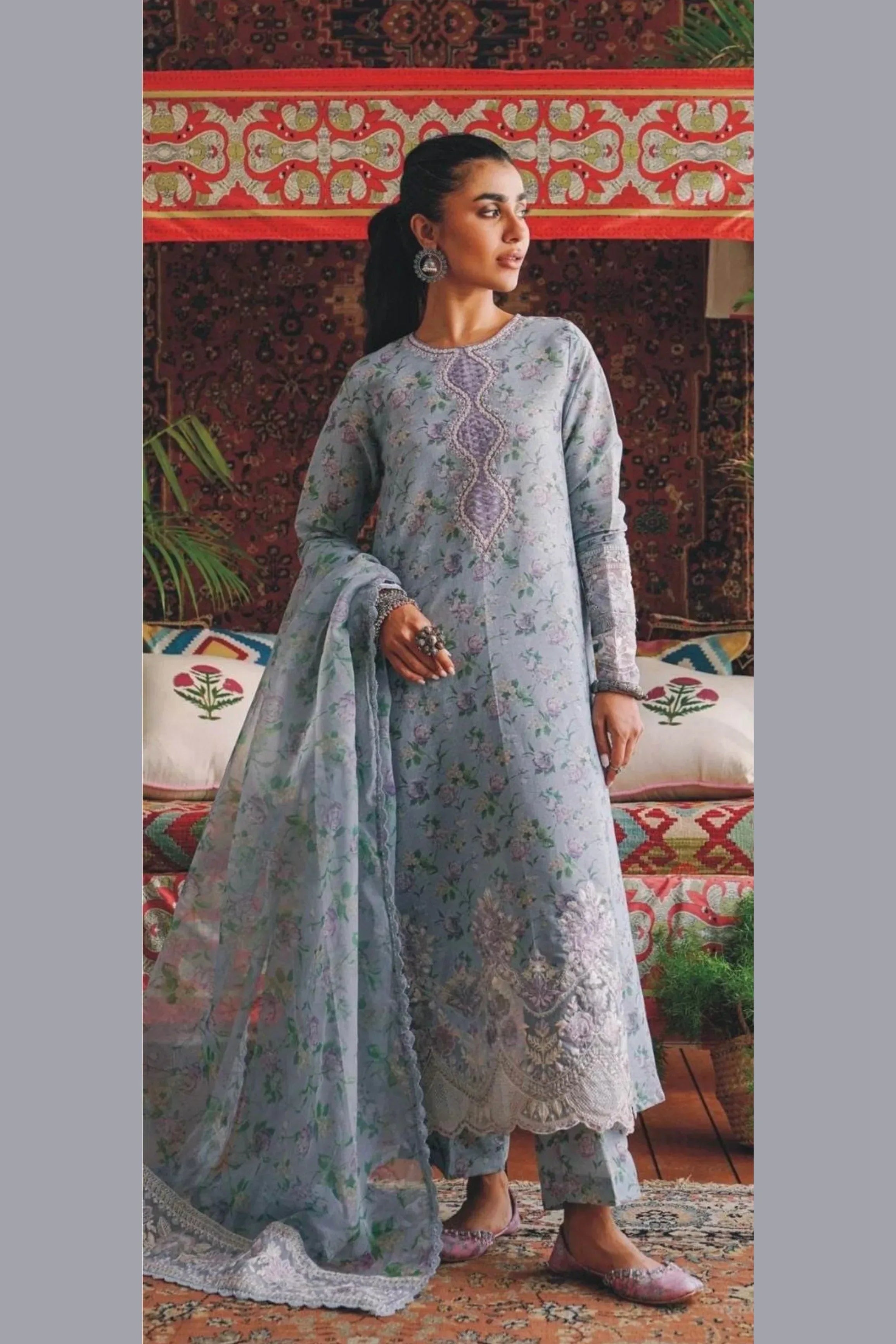 ETHNIC KARANDI UNSTITCHED PRINTED 3PC
