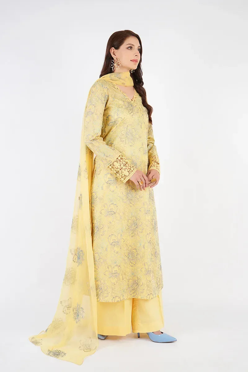 BAREEZE LINEN UNSTITCHED EMB 3PC
