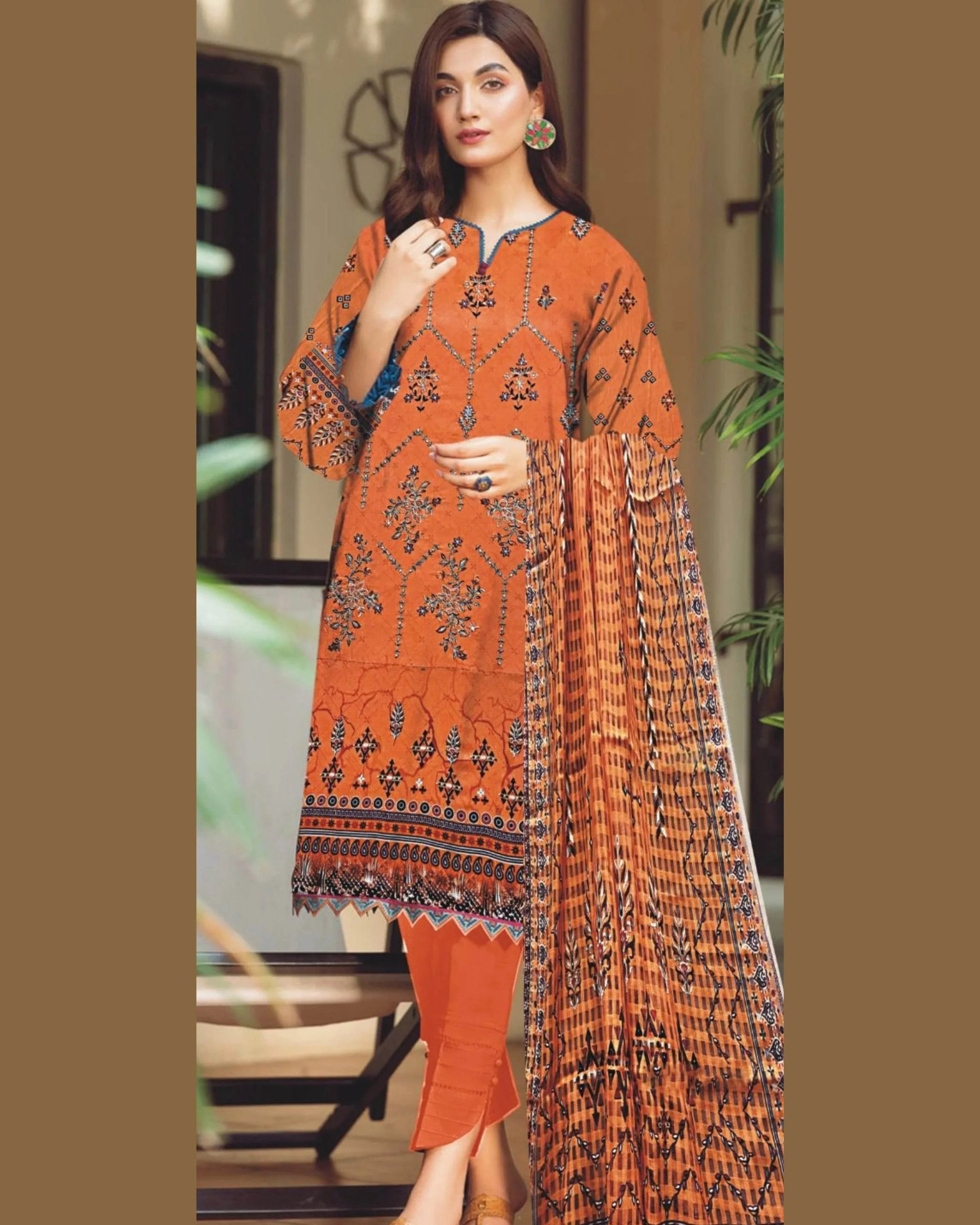 MIRAAL LAWN UNSTITCHED EMB 3PC