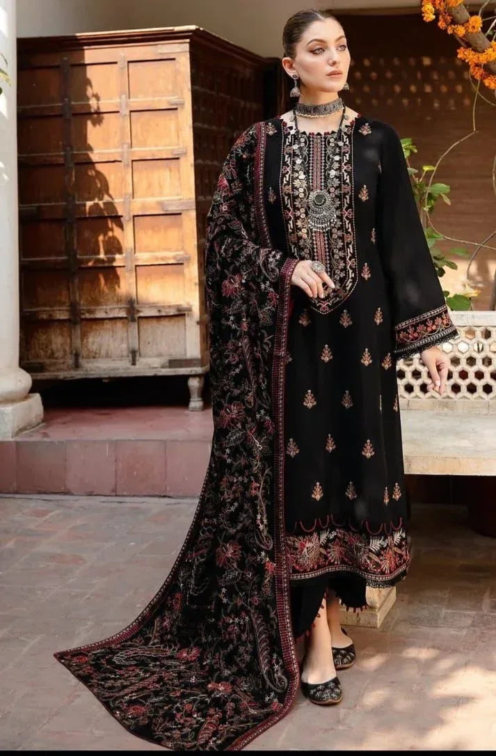 BAREEZE DHANAK UNSTITCHED EMB 3PC