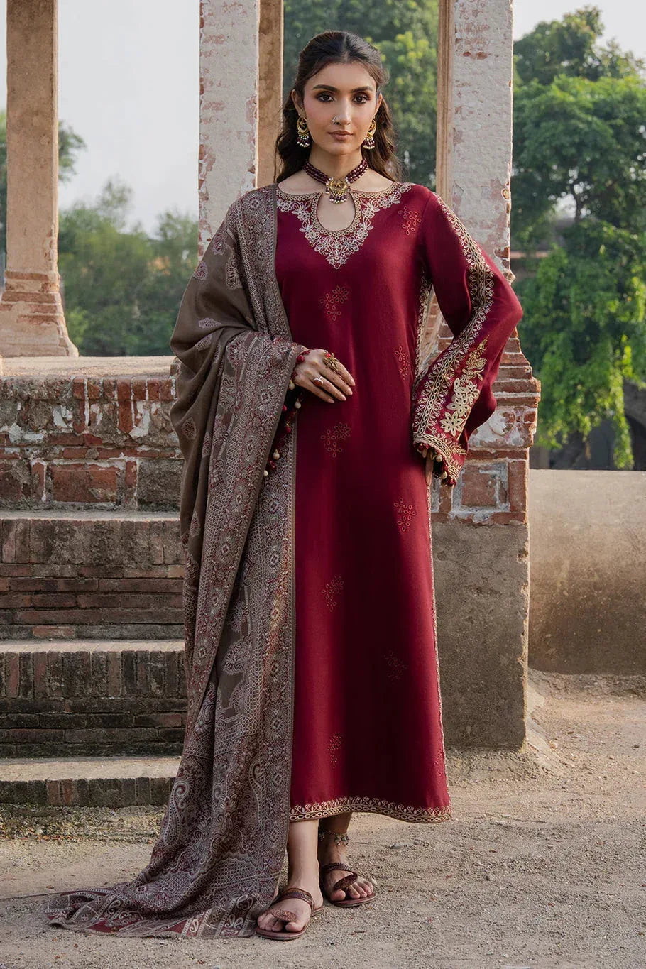 AIZEL DHANAK LUXURY UNSTITCHED EMB 3PC