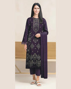 MIRAAL VOL#1 DHANAK UNSTITCHED EMB 3PC
