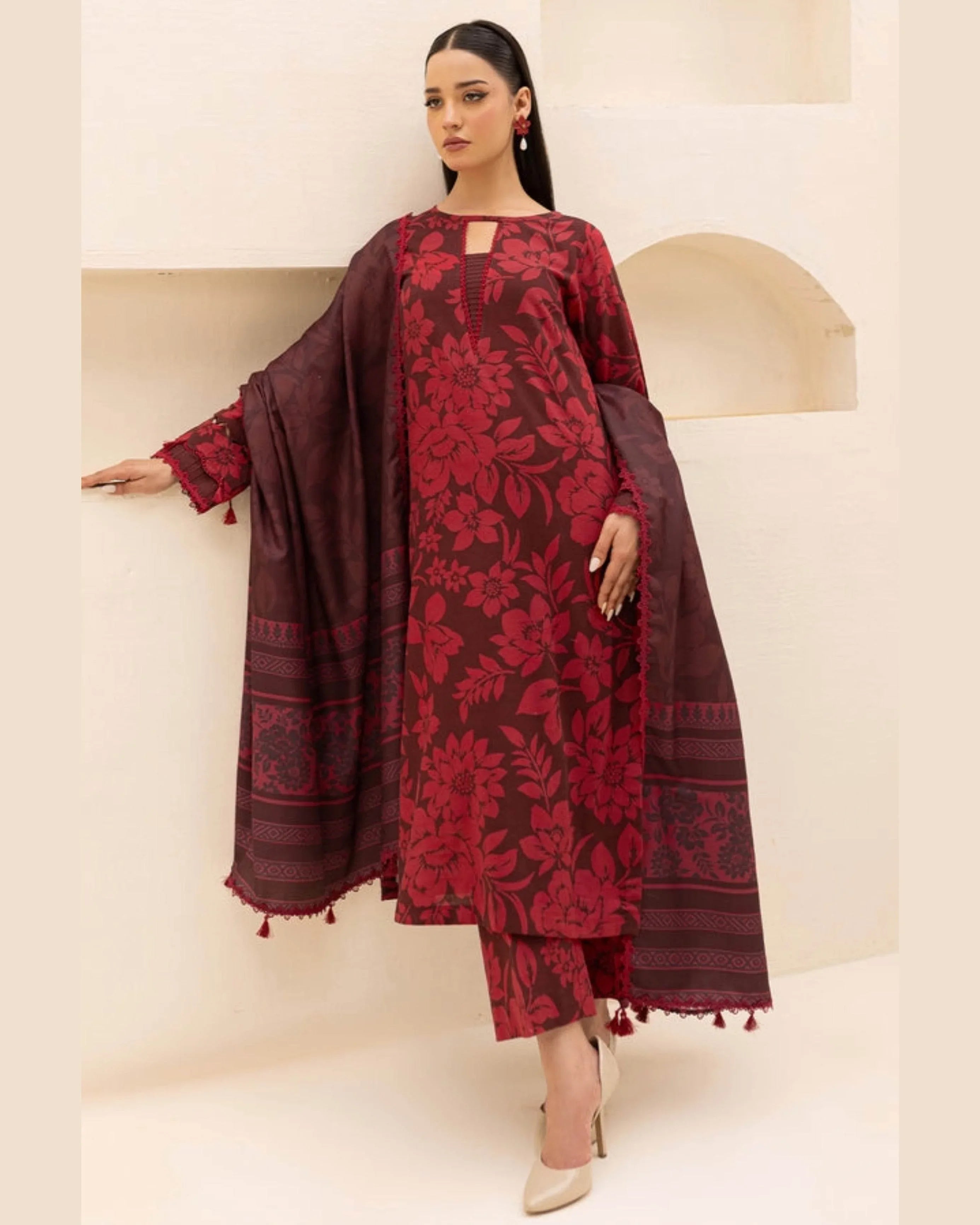 BAROQUE LAWN PRINTED UNSTICH 3PC