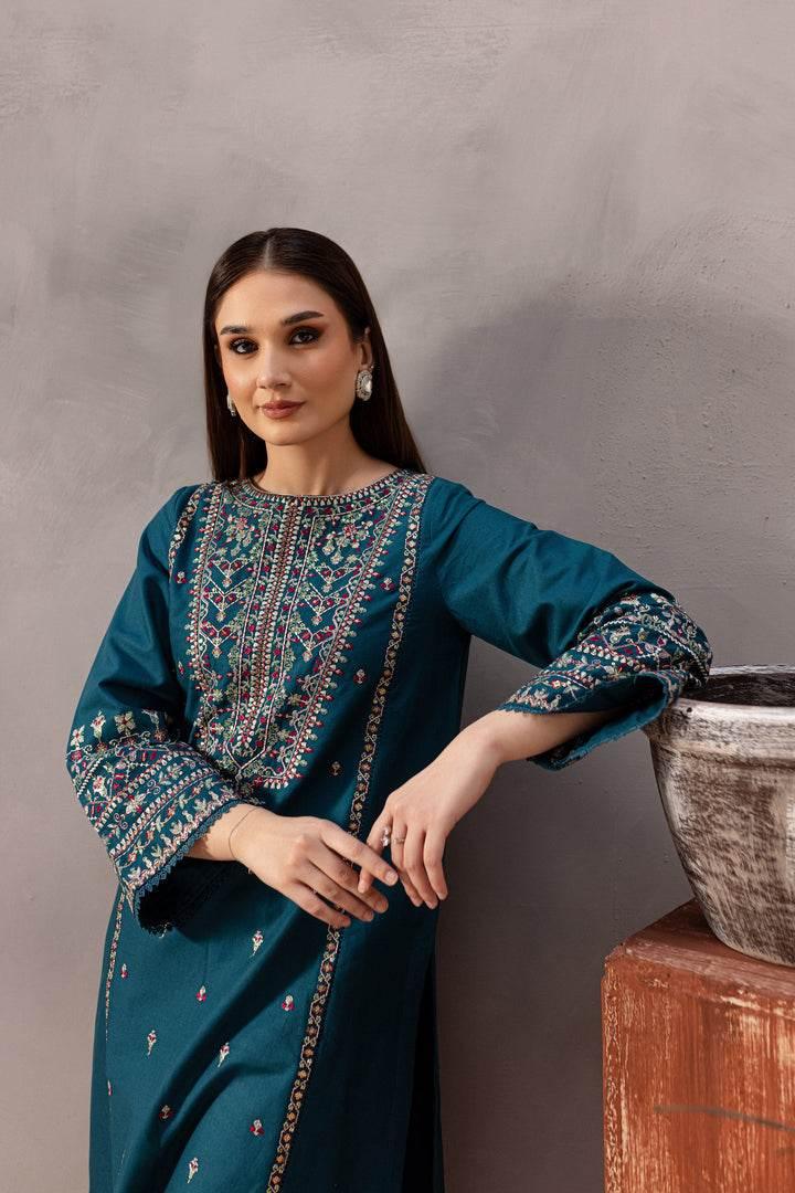 BATIK LAWN LUXURY UNSTITCHED EMB 2PC BLUE PEARL