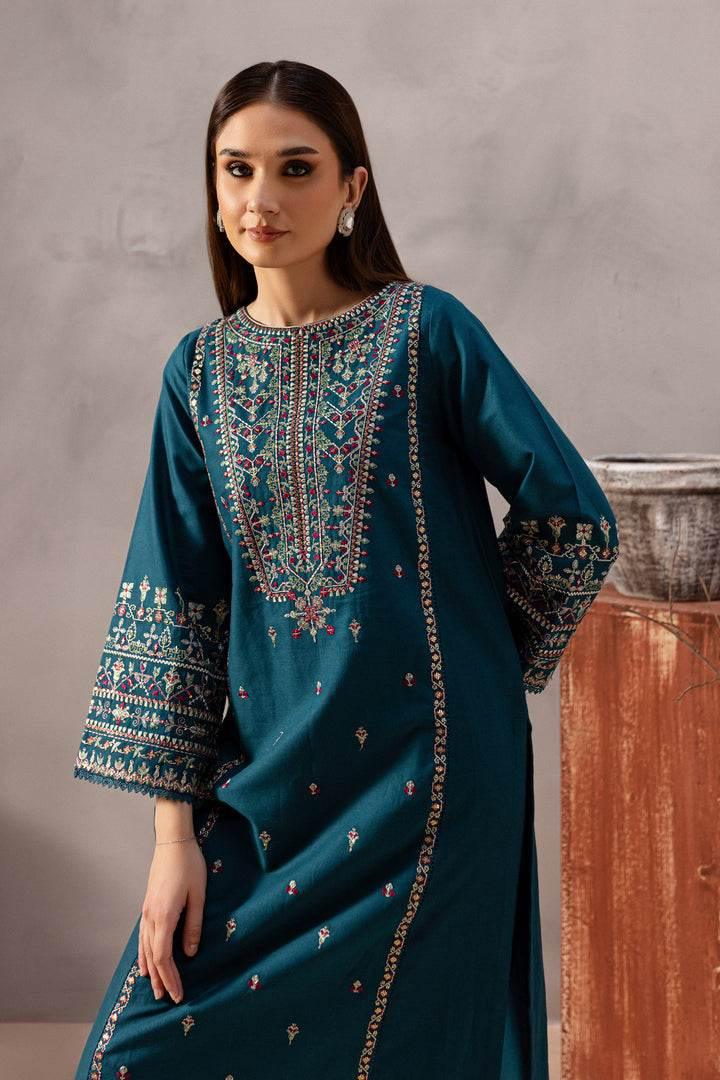 BATIK LAWN LUXURY UNSTITCHED EMB 2PC BLUE PEARL