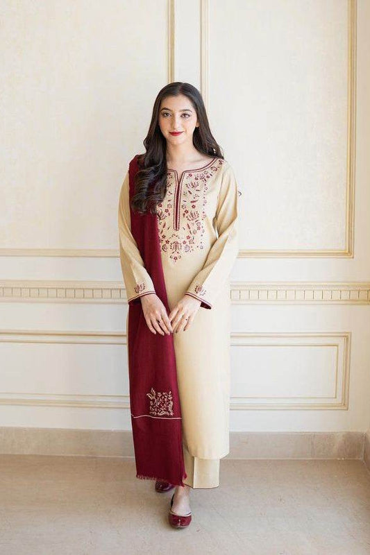 ASLING DHANAK UNSTITCHED EMB 3PC