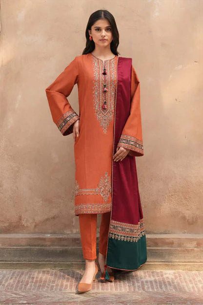 JAZMIN | DHANAK LUXURY UNSTITCHED EMB 3PC | DIGITAL PRINTED WOOL SHAWL